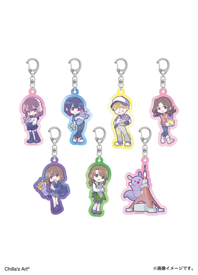 「チラズアート in TOKYO TOWER」クリアカラーアクリルキーホルダー(全7種)セット